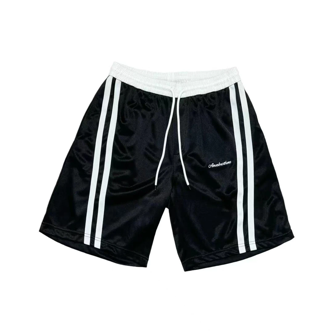 (6MQ）黑色侧杠潮流简约时尚简约爽滑儿童五分短裤（夏日炎炎）