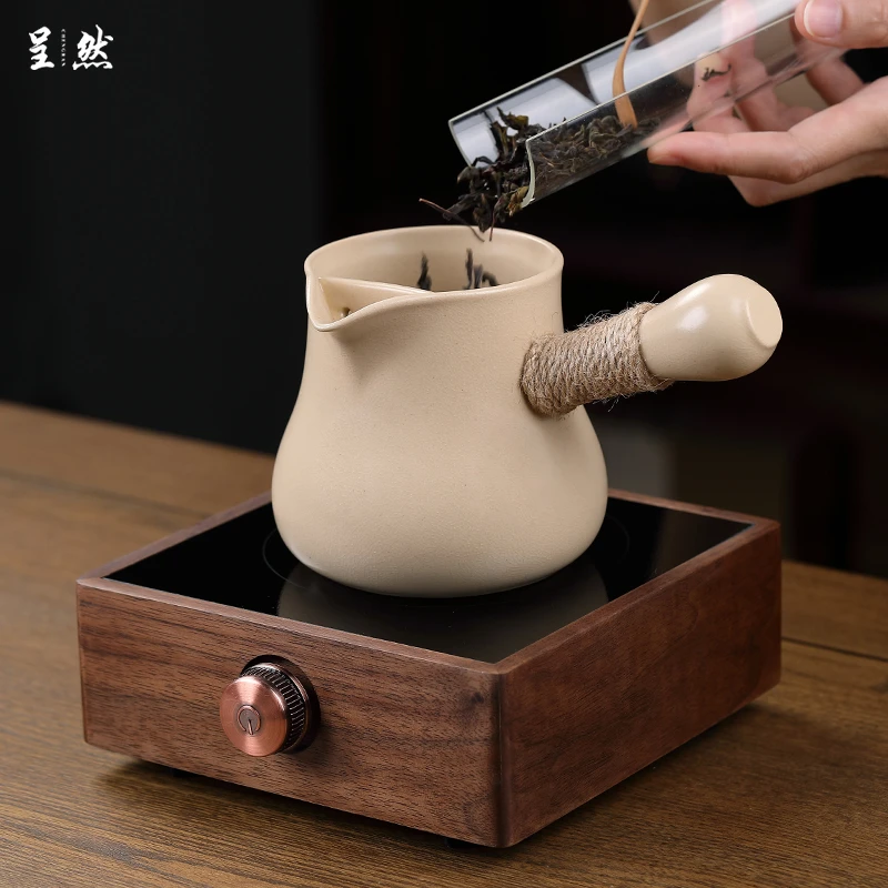 罐罐茶煮茶器陶壶围炉煮茶烤茶罐日式侧把茶壶老白茶专用煮茶壶