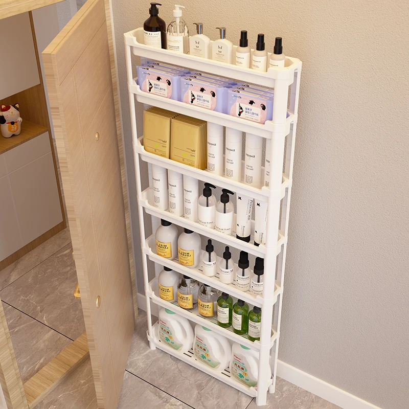 门后窄置物架家用夹缝收纳神器落地小推车浴室卫生间缝隙多层架子