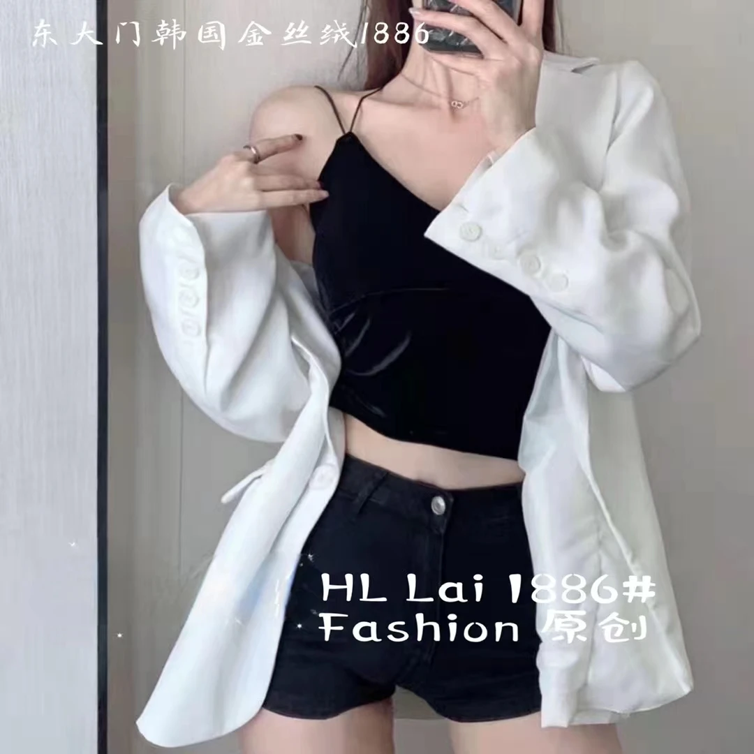 韩版金丝绒保暖修身背心吊带1886