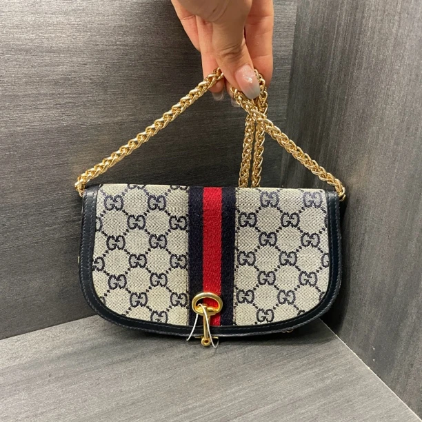 95新 GUCCI/古驰 小琪/古驰蓝花小手拿/240524072