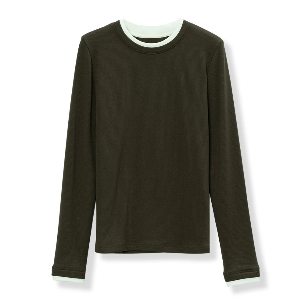 FX HEJI  简约设计圆领长袖套头舒适高领T恤1320-334-1767