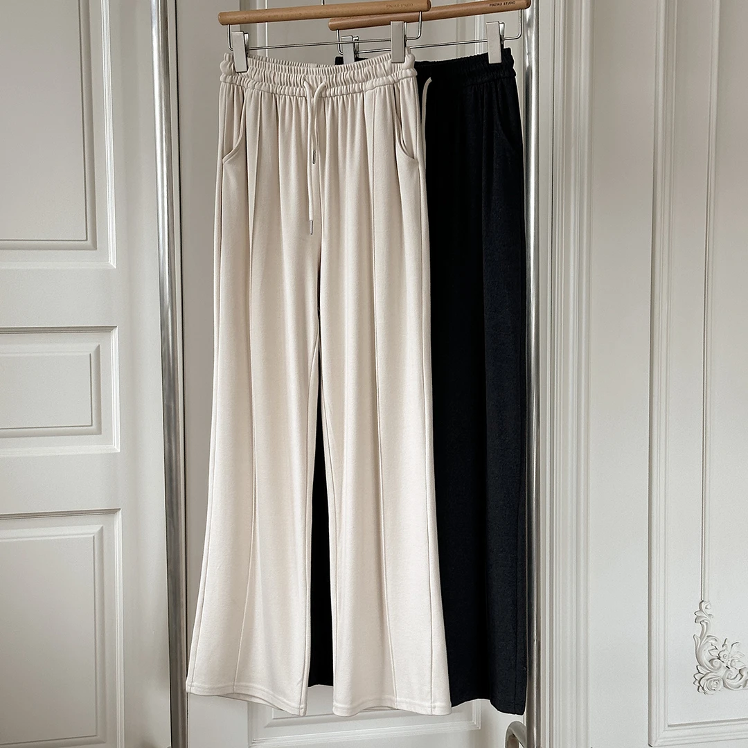 【PINZIKO】遛弯裤~秋季百搭舒适宽松休闲浅色松紧腰休闲裤TJA499