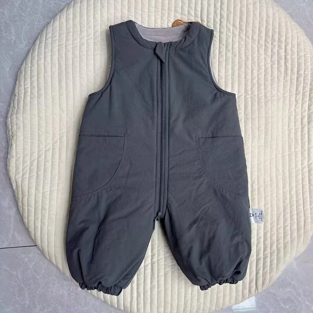 婴儿背带连体裤加绒加厚儿童三防裤2025保暖连体衣男小童女童裤