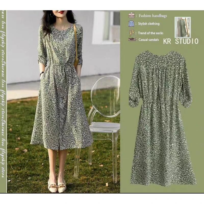 2024年新款时尚连衣裙夏季感收腰显瘦裙子气质女装连衣裙18401