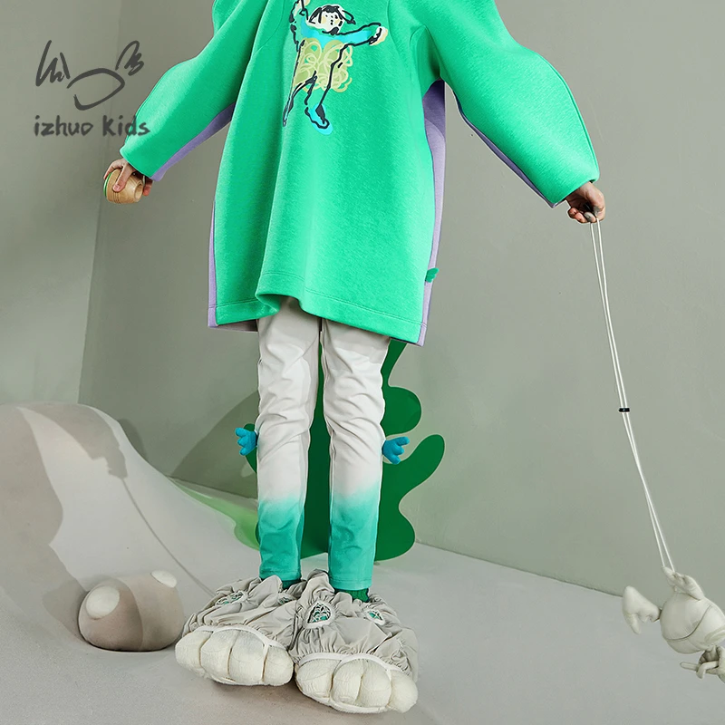 小日着原创童装【种子说】春季新款潮流渐变修身直筒打底裤TB1126K0