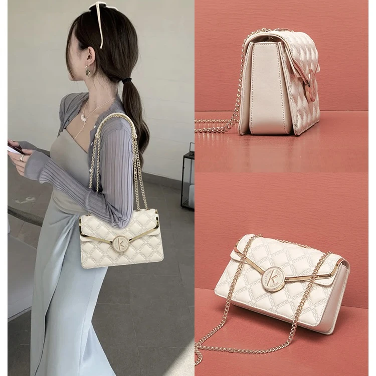 (今天发)/秋冬上新 小香风简约时尚 百搭气质菱格单肩斜跨腋下包