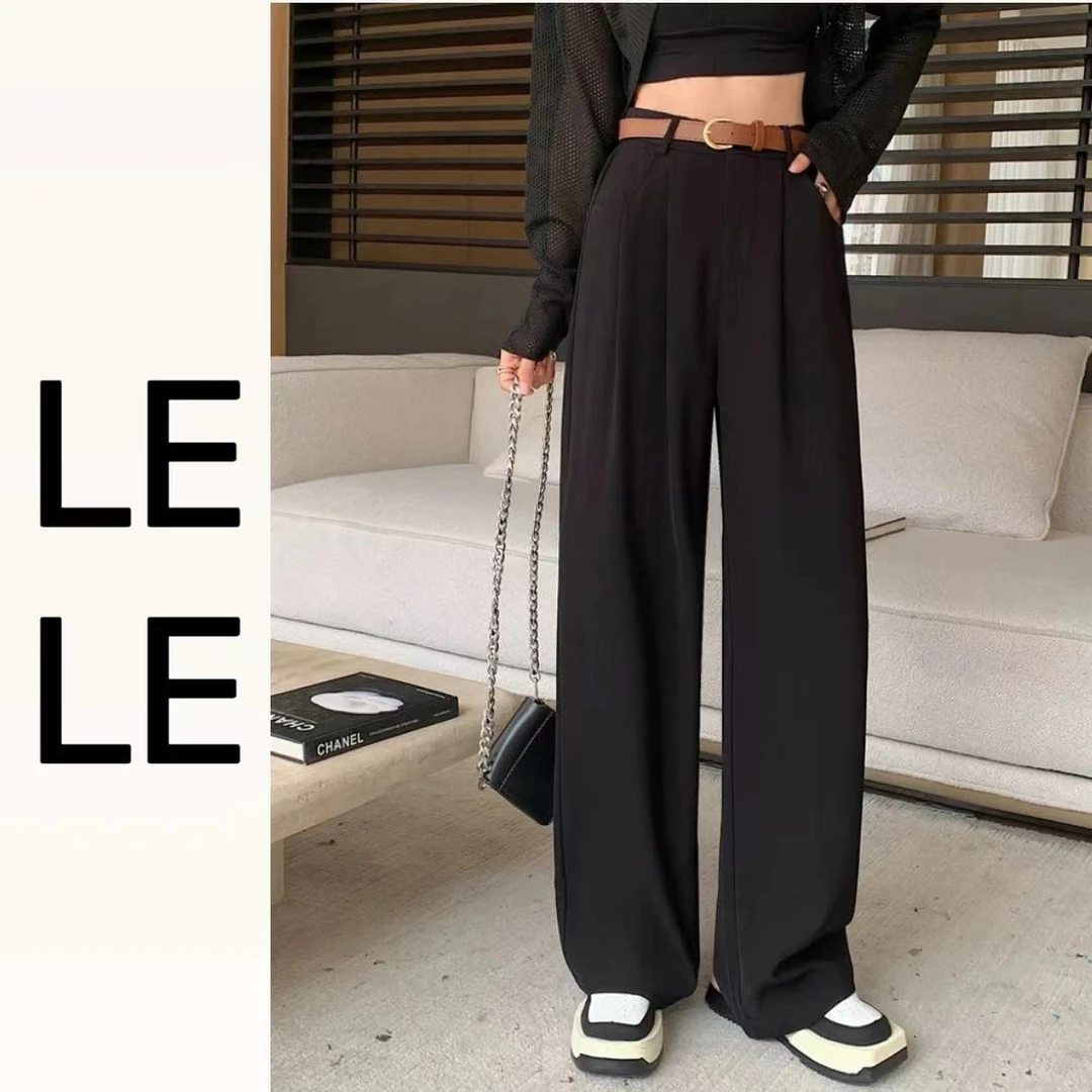 高级感高腰西装裤子女新款爆款窄版阔腿裤垂坠感