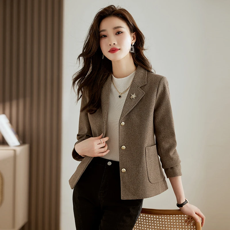 小香风西装外套女2023新款春秋小个子气质高级感休闲西服短款上衣