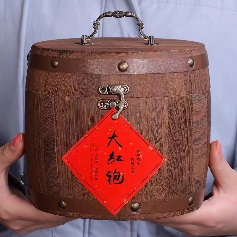 武夷山大红袍茶叶 新茶浓香型高山乌龙茶 木桶礼盒装250g