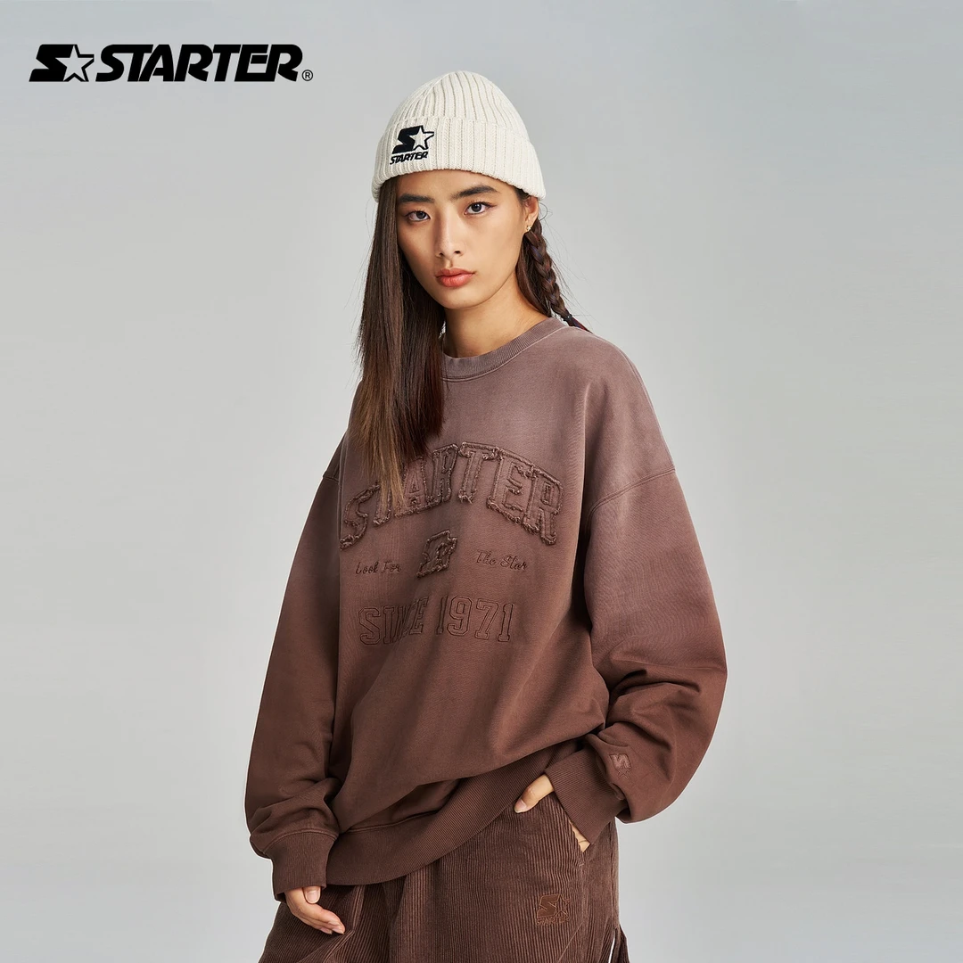 STARTER潮流百搭字母圆领卫衣情侣时尚百搭休闲卫衣 SA33SW005