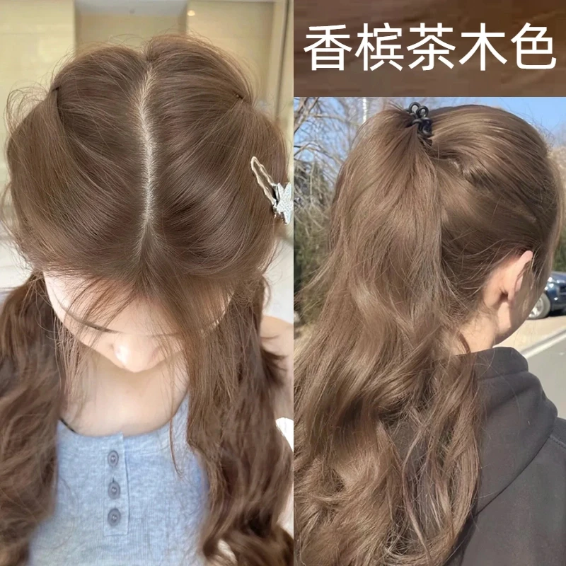 香槟茶木色染发膏免漂女式染发剂灰棕色自己在家染发植物天然冷雾