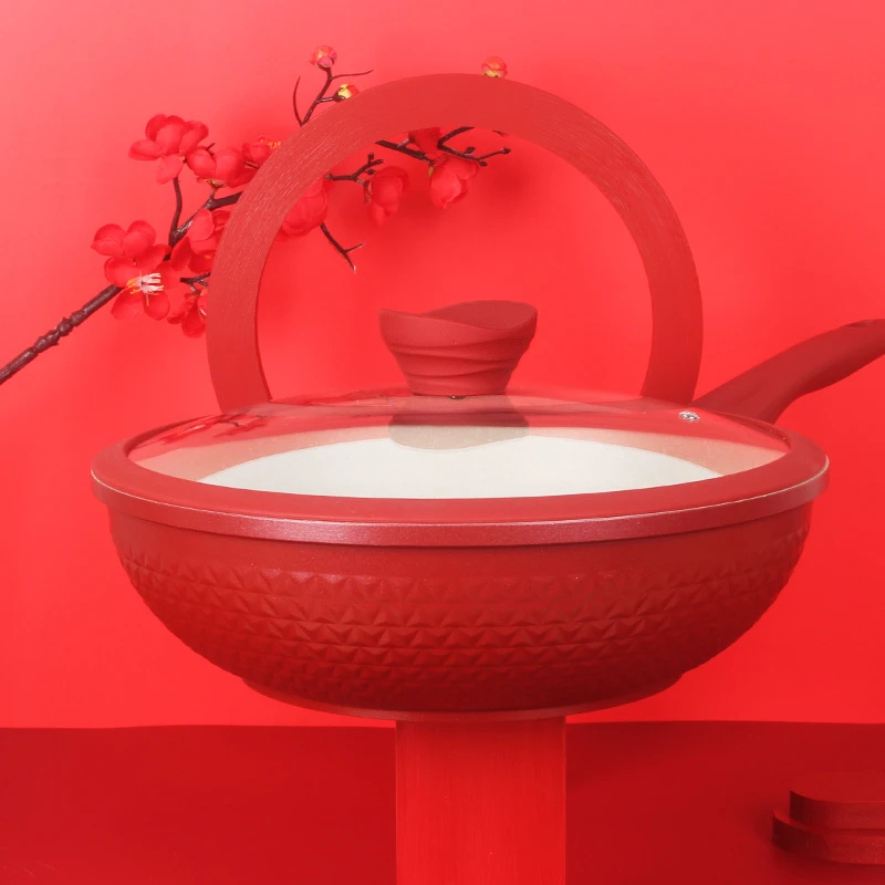 【德国科罗西/开门红系列】 30CM不粘火山岩加深炒锅 正品无瑕疵