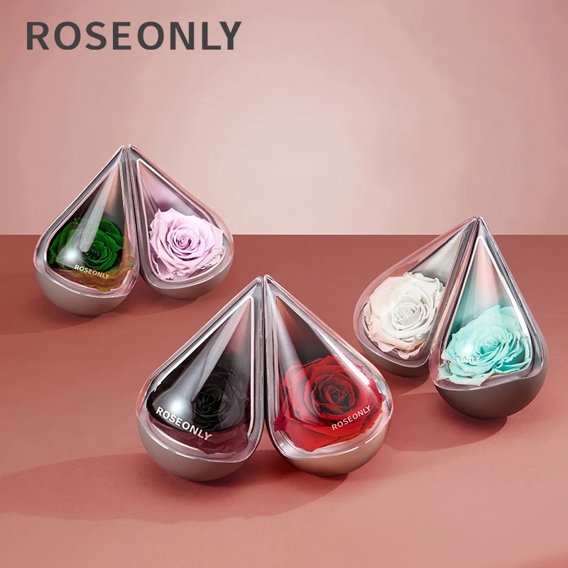 ROSEONLY永生花玫瑰星座水滴玫瑰花礼盒送女友老婆情人节生日礼物