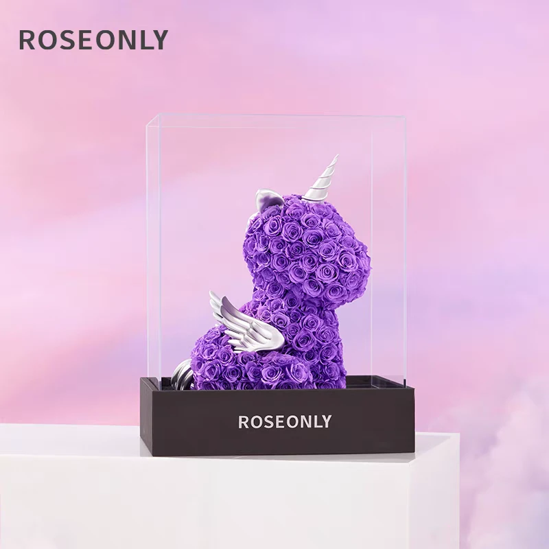 ROSEONLY高级定制玫瑰独角兽永生花礼盒告白礼物