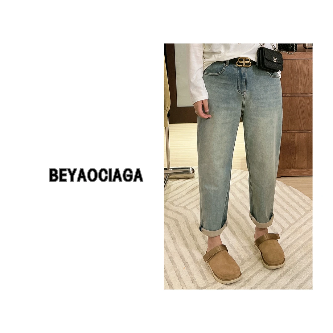 {北尧}加绒牛仔微跨裤（福利）B816