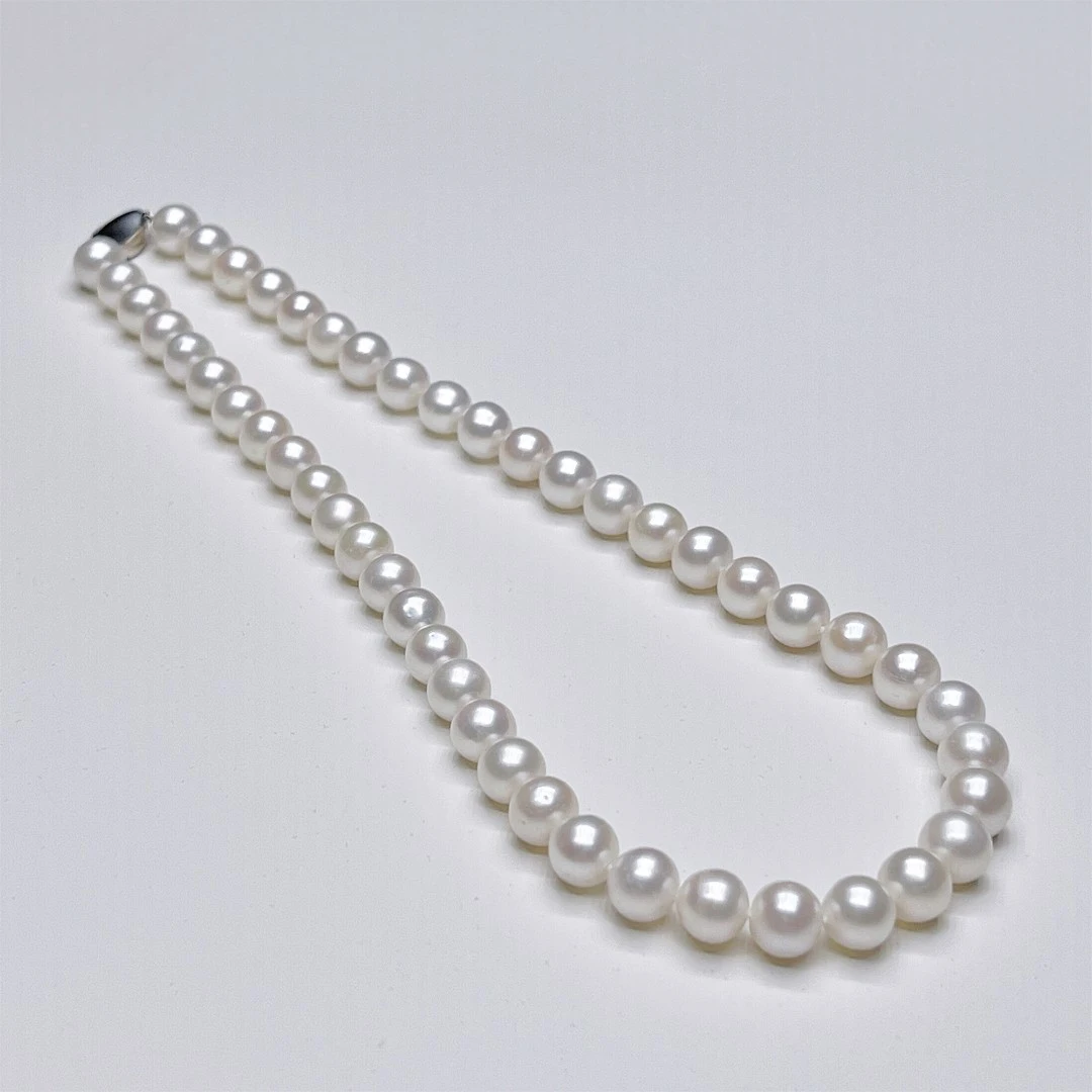 【初雪】天然淡水无核珍珠8mm左右全珠链温润细腻经典款妈妈链强光