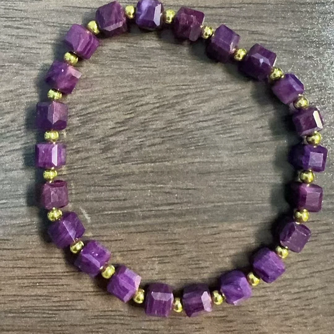 非金属珐琅手链 丝绒老油紫满天星方糖手链经典时尚百搭款