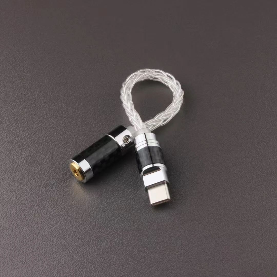 准新品  8股纯银手工定制3.5音频手机转接线