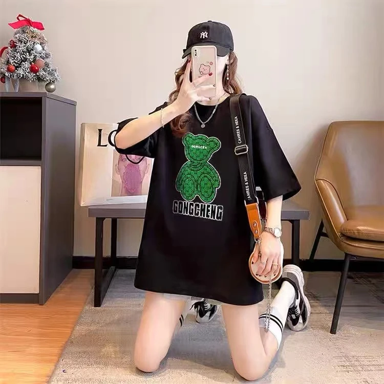 黑色短袖T恤女夏季小个子2025新款女设计感小众半袖上衣正肩女t恤