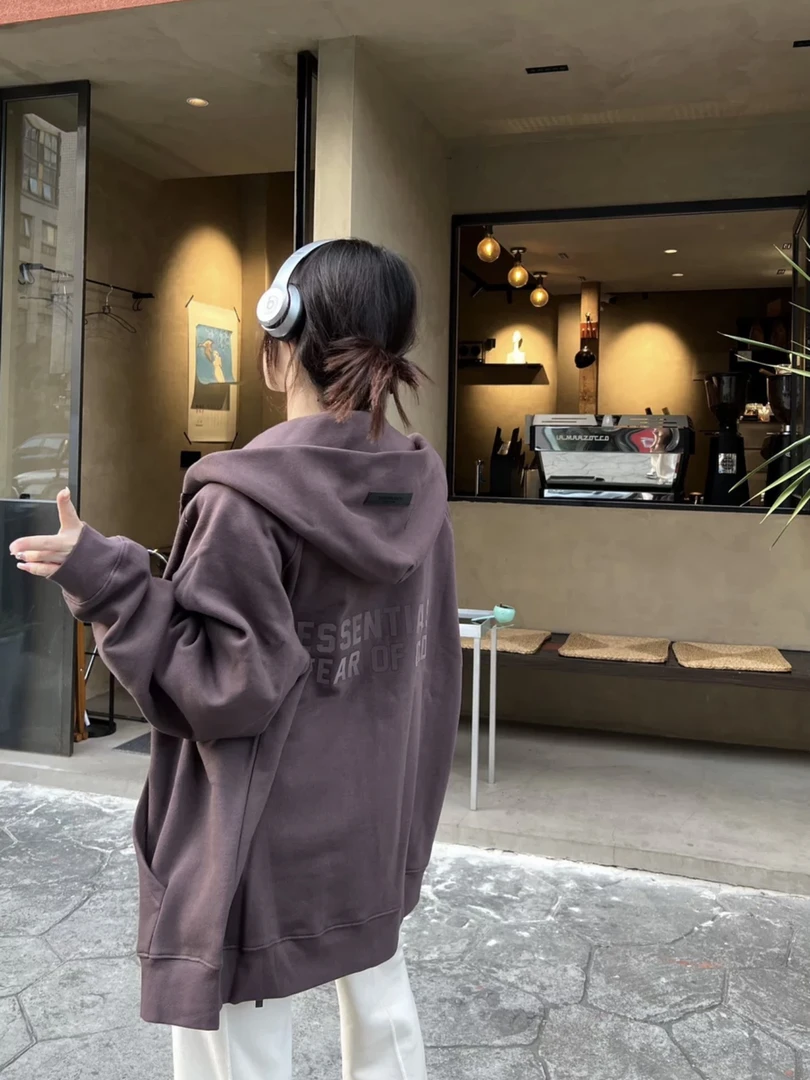 【NEW】FOG 复线连帽加绒美式休闲情侣宽松连帽卫衣开衫