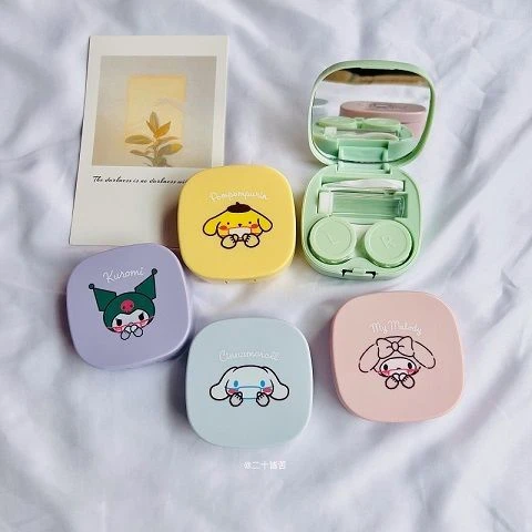 高颜值卡通隐形眼镜盒ins风可爱玉桂狗美瞳盒子便携护理盒收纳盒