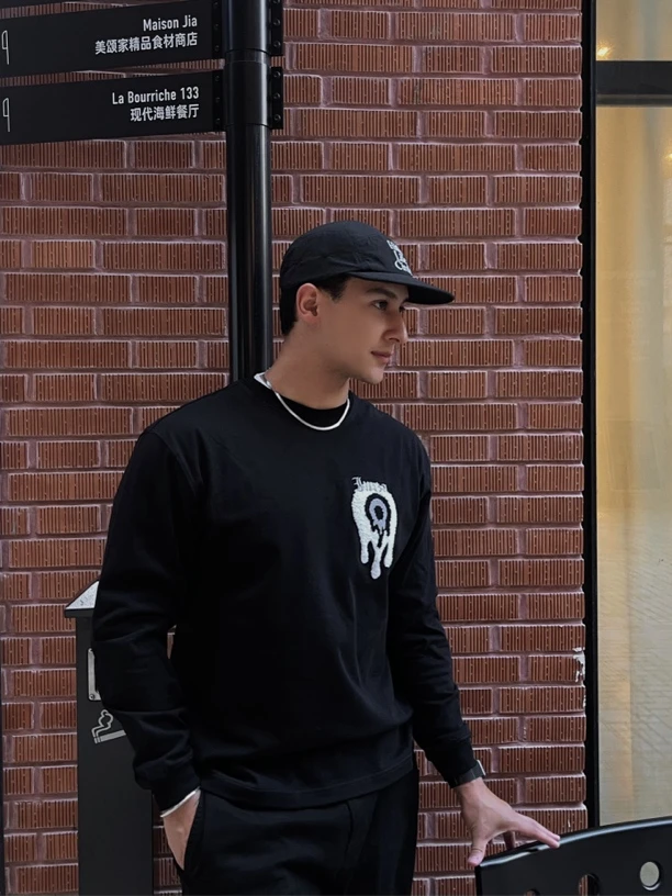 iMZA原创设计情侣款宽松长袖民族风刺绣卫衣