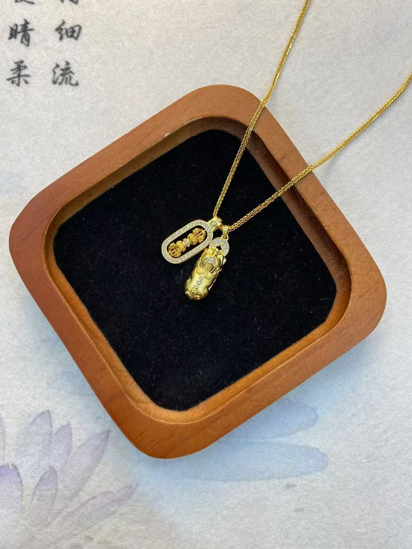 吊坠足银 吊坠足银 足银首饰貔貅刚杵套链同款传承气质