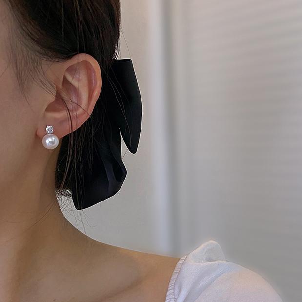 925银耳饰 戴妃款珍珠耳钉女气质耳环高级轻奢耳饰耳环小众设计