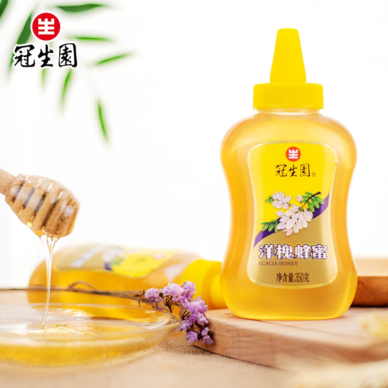 【到手2瓶】冠生园洋槐蜂蜜 350g槐花蜜 尖嘴便携挤压瓶