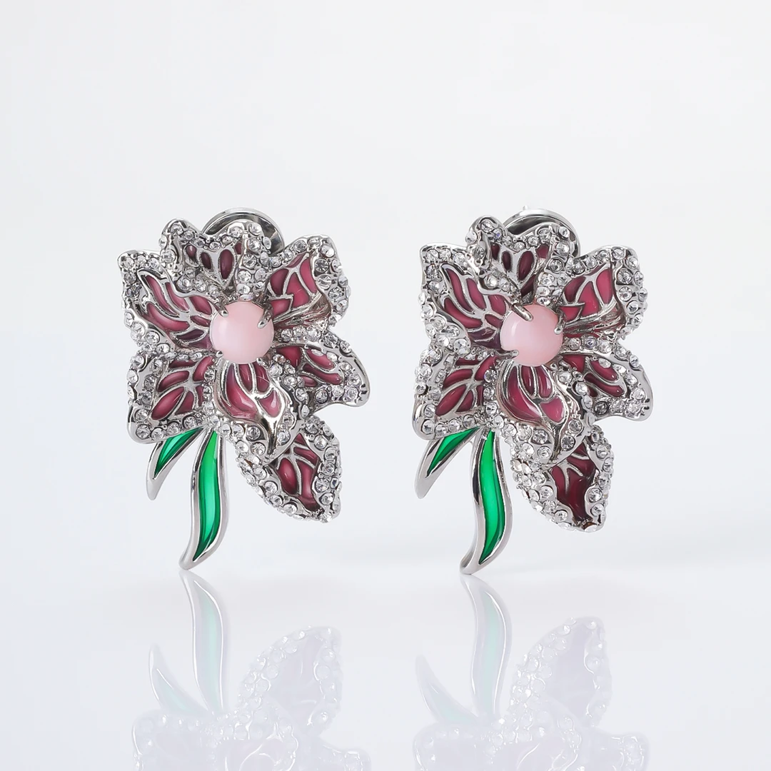 「空窗珐琅」中式国风温婉彩色甜美轻奢珐琅古风耳环8071