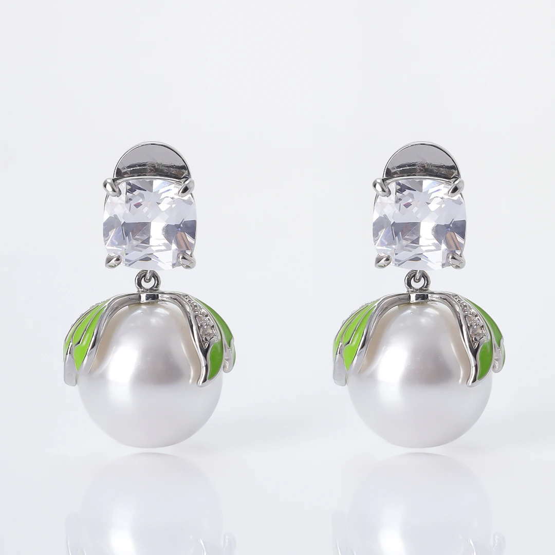 铜合金耳饰 「浮绿森林」轻奢小巧简约气质耳钉小众高级感耳饰