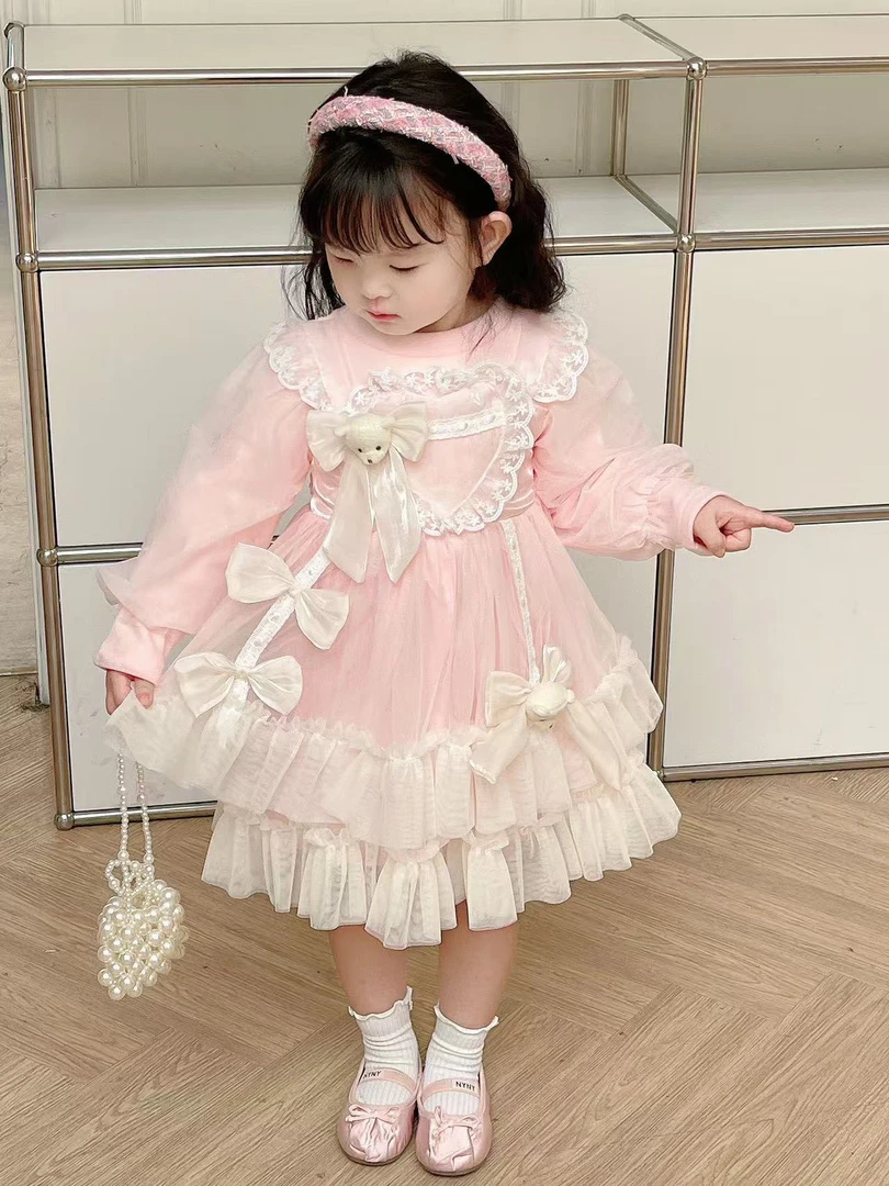 洛丽塔新款秋新女童公主裙洋气纱裙蓬蓬连衣裙宝宝裙子礼服女生日