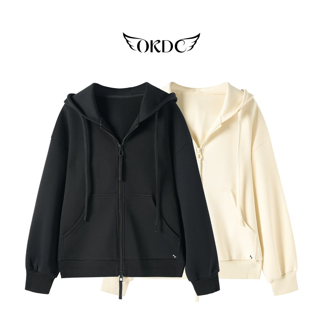 【辣妈姐妹】休闲款抽绳连帽卫衣外套 63505