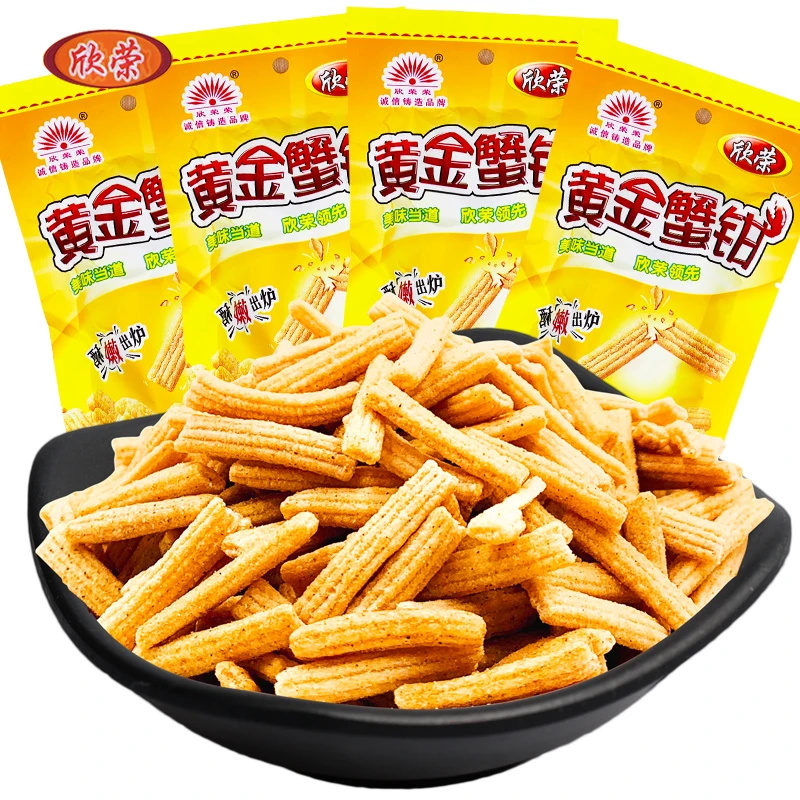 欣荣黄金蟹钳蟹味薯条油炸膨化小吃童年8090后怀旧休闲小零食