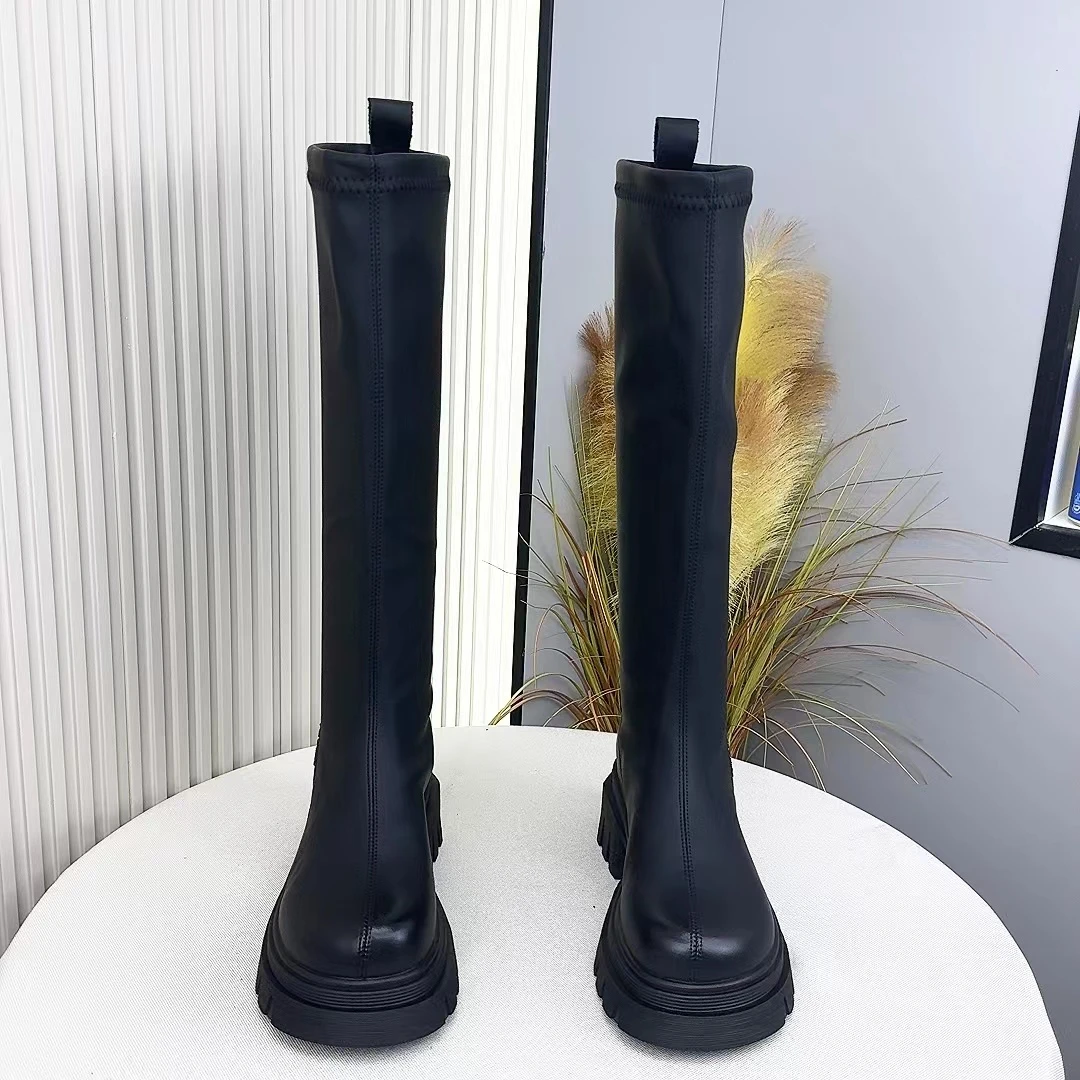 潮流百搭2024秋季新款欧货厚底增高显瘦高筒骑士长靴时装靴CD827