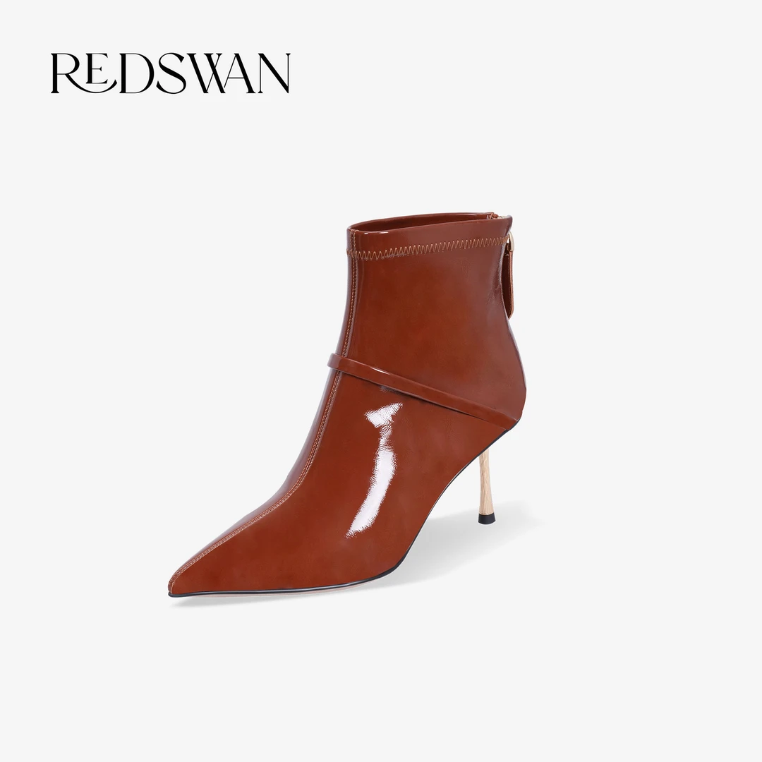 【杨红霞专属】 REDSWAN女鞋时尚细跟短靴高跟尖头秋冬气质