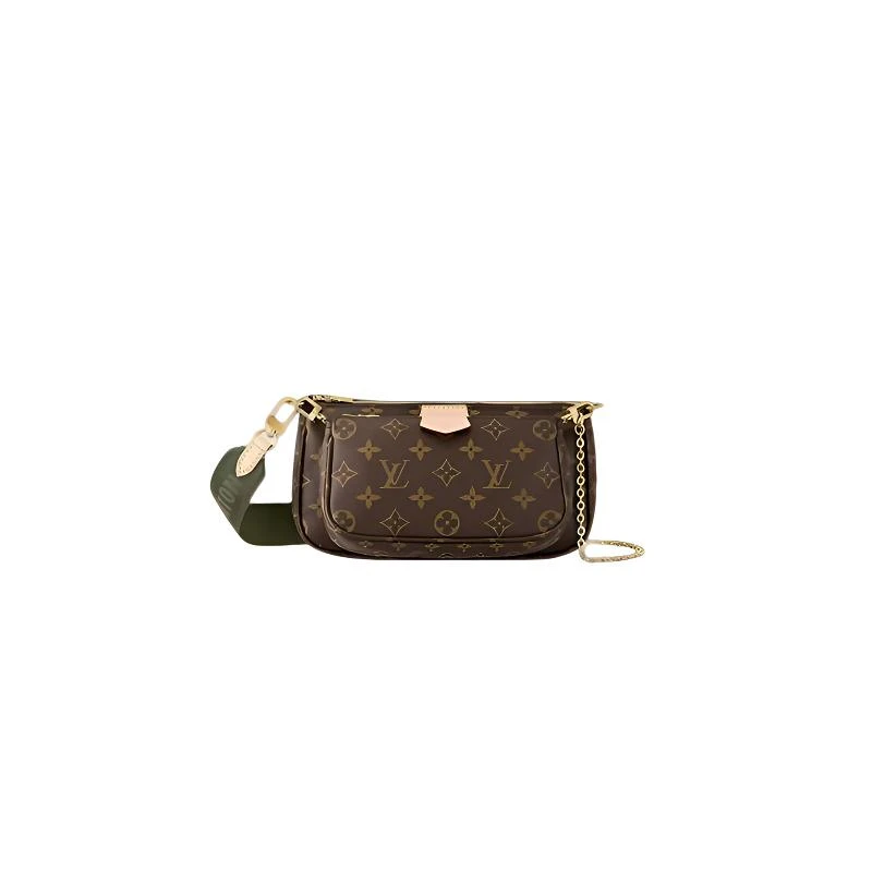 99新 LouisVuitton/路易威登 LV 老花五合一绿肩带
