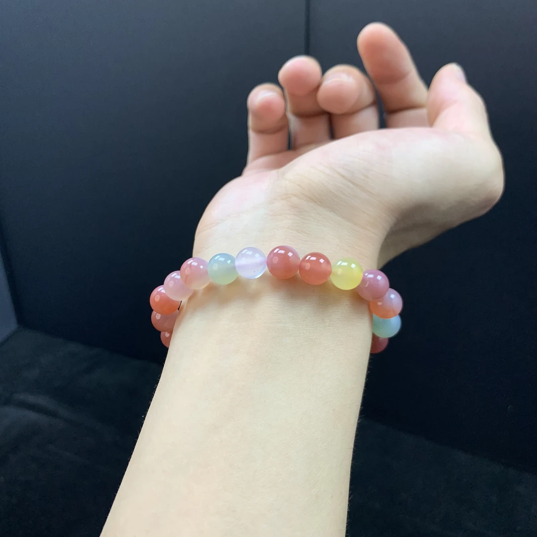 天然糖果盐源玛瑙手串非洲盐源玛瑙玉髓珠子散珠串珠手链男女