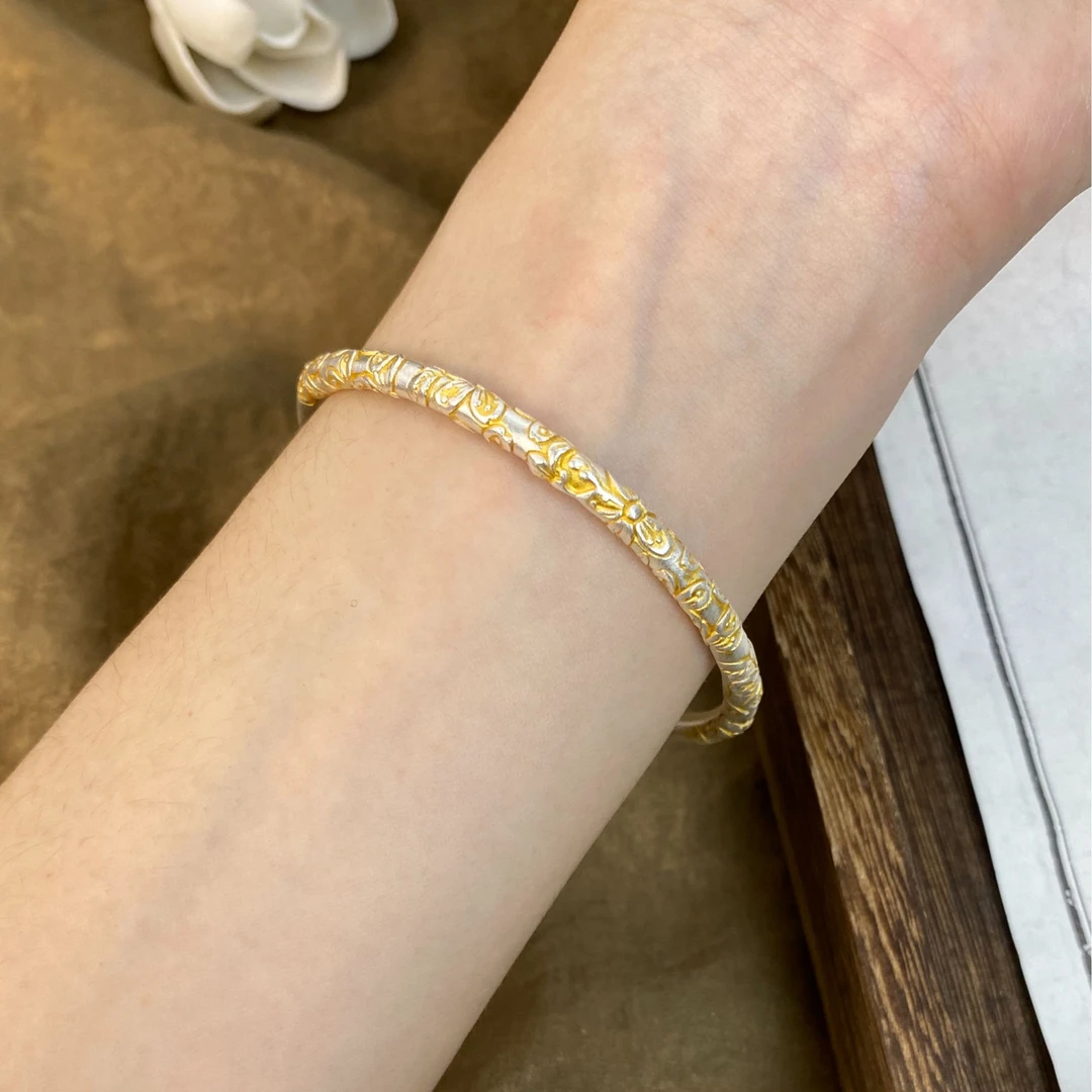 足银手镯 燕归【樱花】手镯开口可调节25g左右 樱花戒指 3g左右