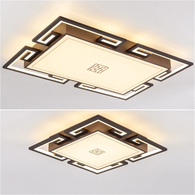 现代新中式客厅大灯LED吸顶灯中国风回形纹禅意装饰简约卧室灯饰