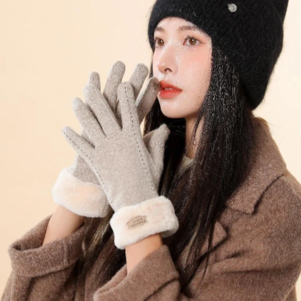 【30号】72050手套冬季女骑行电动车加绒加厚防风触屏手套Q