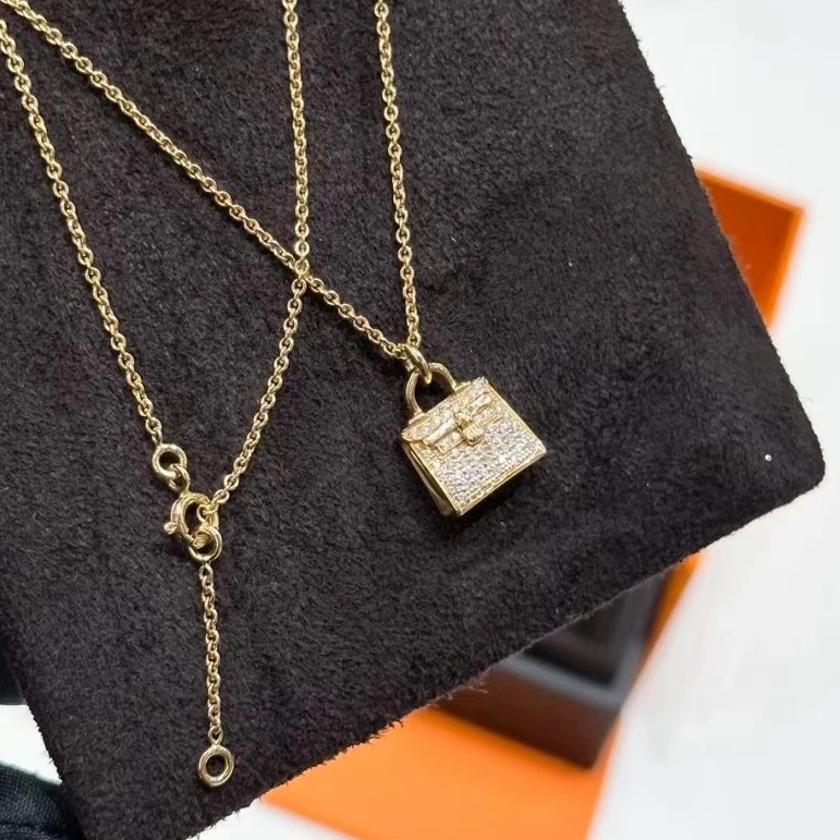 99新 Hermes/爱马仕 青奢荟/时尚经典老款kelly玫瑰金项链//18017