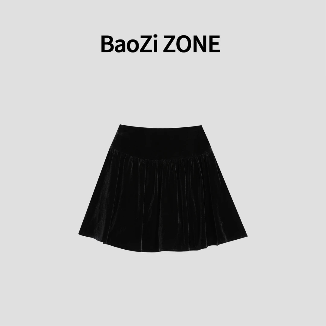 BAOZI露西小姐 2023新款缎面长袖蝴蝶结衬衫高级感丝绒半裙套装