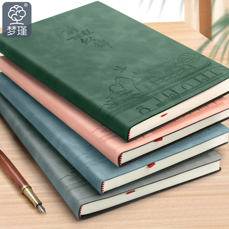 梦瑾笔记本商务记事本2024新款高颜值简约风日记本a5软皮面记录本