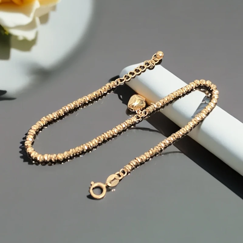 18k爱心蹦迪手链 满天星