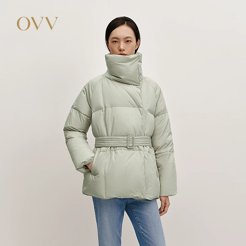 OVV秋冬新款女装防风立领插肩袖休闲保暖羽绒服外套GWRAJ44102A