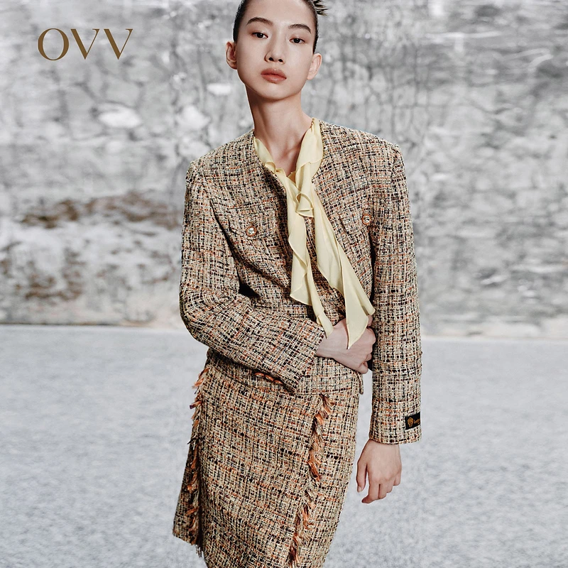 【经典粗花呢】OVV新款女意大利进口夹克外套GWJFJ32103A