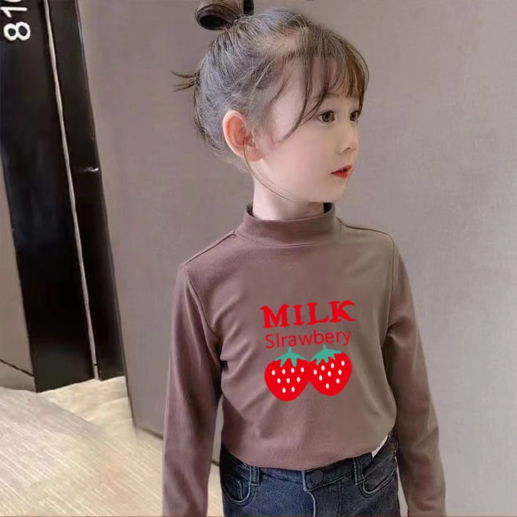 儿童半高领打底衫新款加绒保暖男女童德绒T恤宝宝中小童长袖上衣