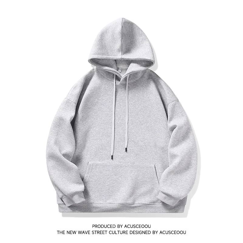 男装纯棉350G重磅日系连帽卫衣男春秋季宽松休闲潮牌男生外套WY17